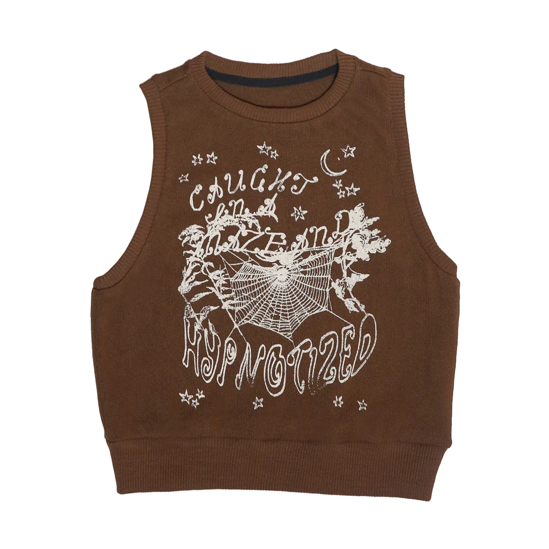 Brown Hypnotized Knit Sweater Vest