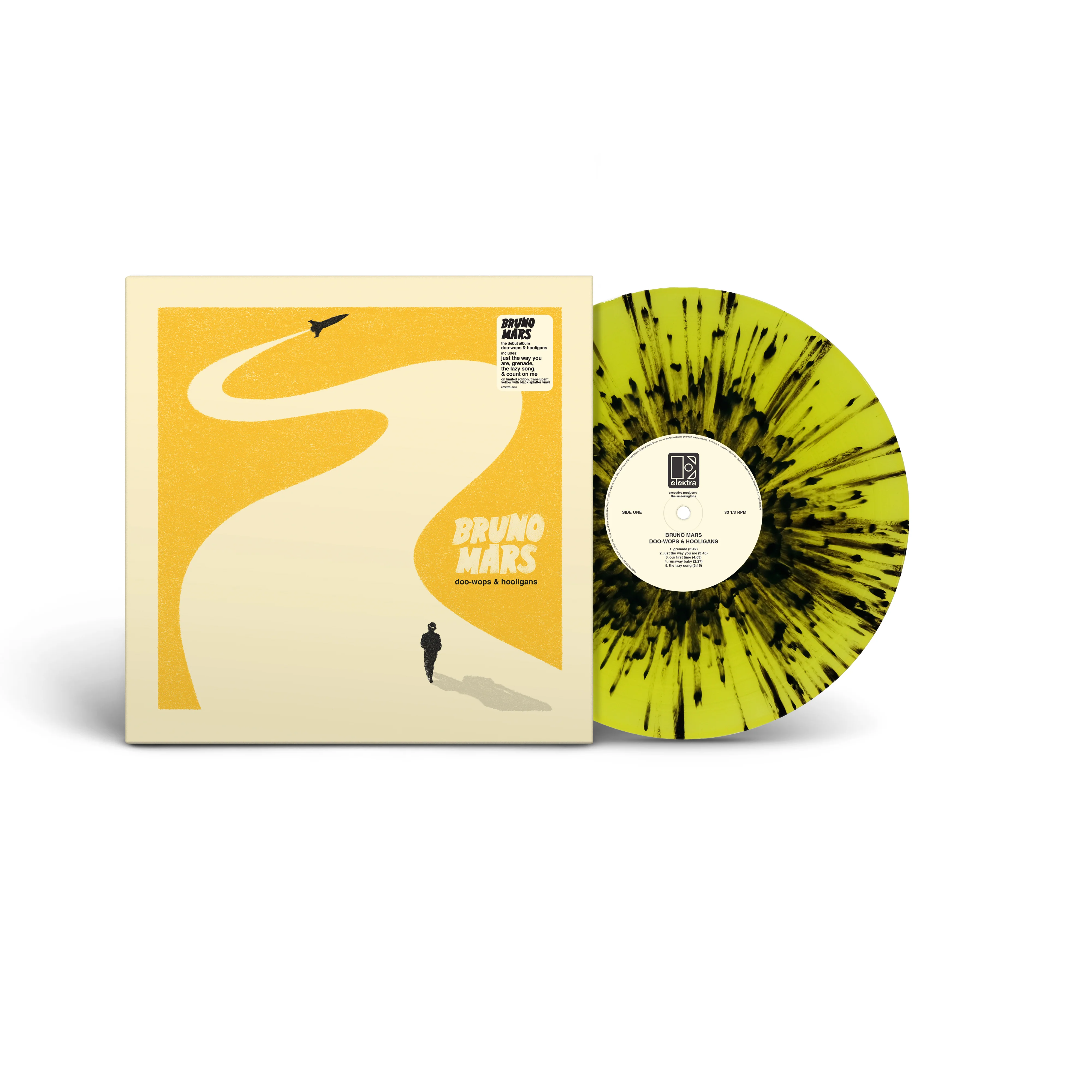 Doo-Wops & Hooligans Exclusive Translucent Yellow with Black Splatter Vinyl