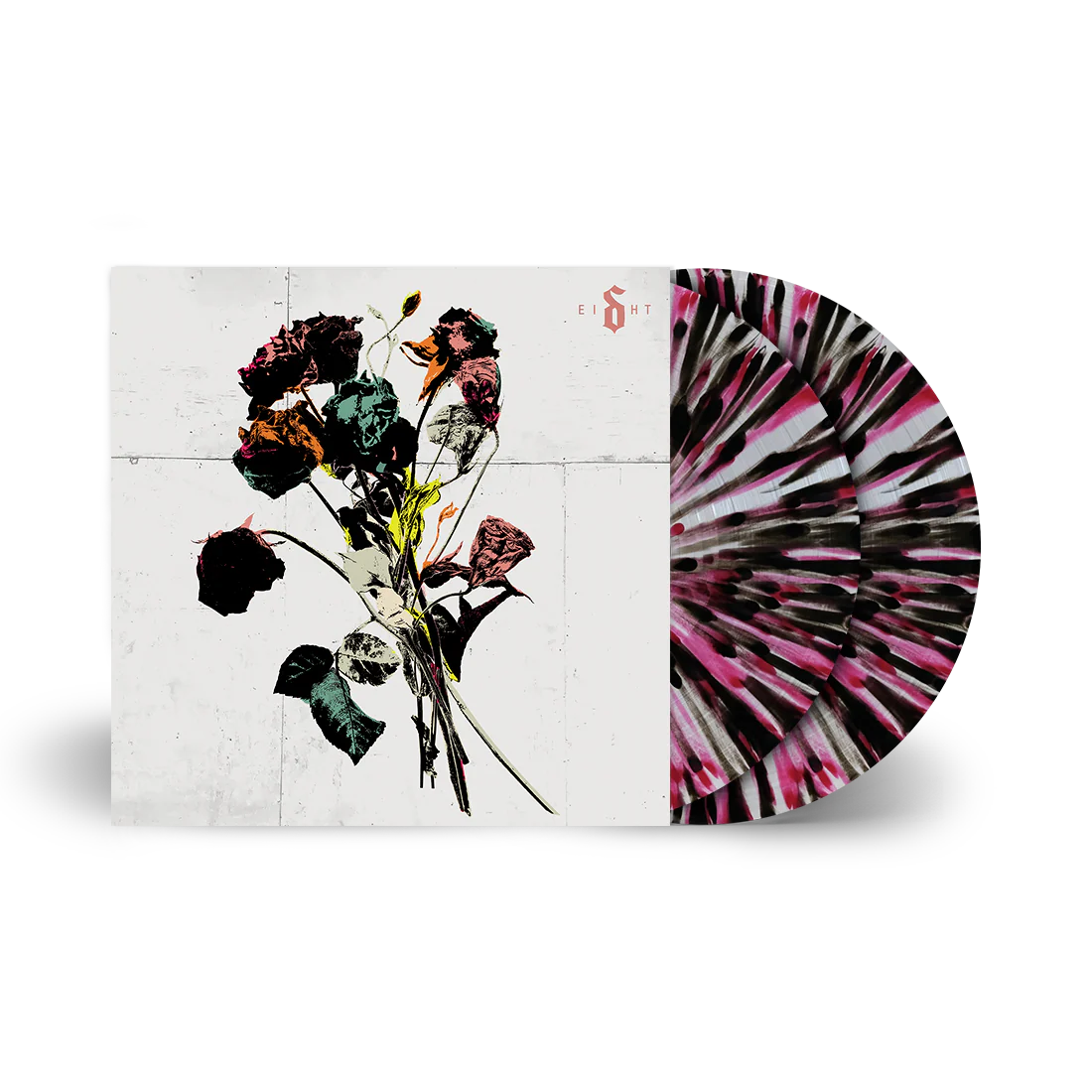 EI8HT - Pink/Black/White Splatter Vinyl (Webstore Exclusive) with Signed Artcard