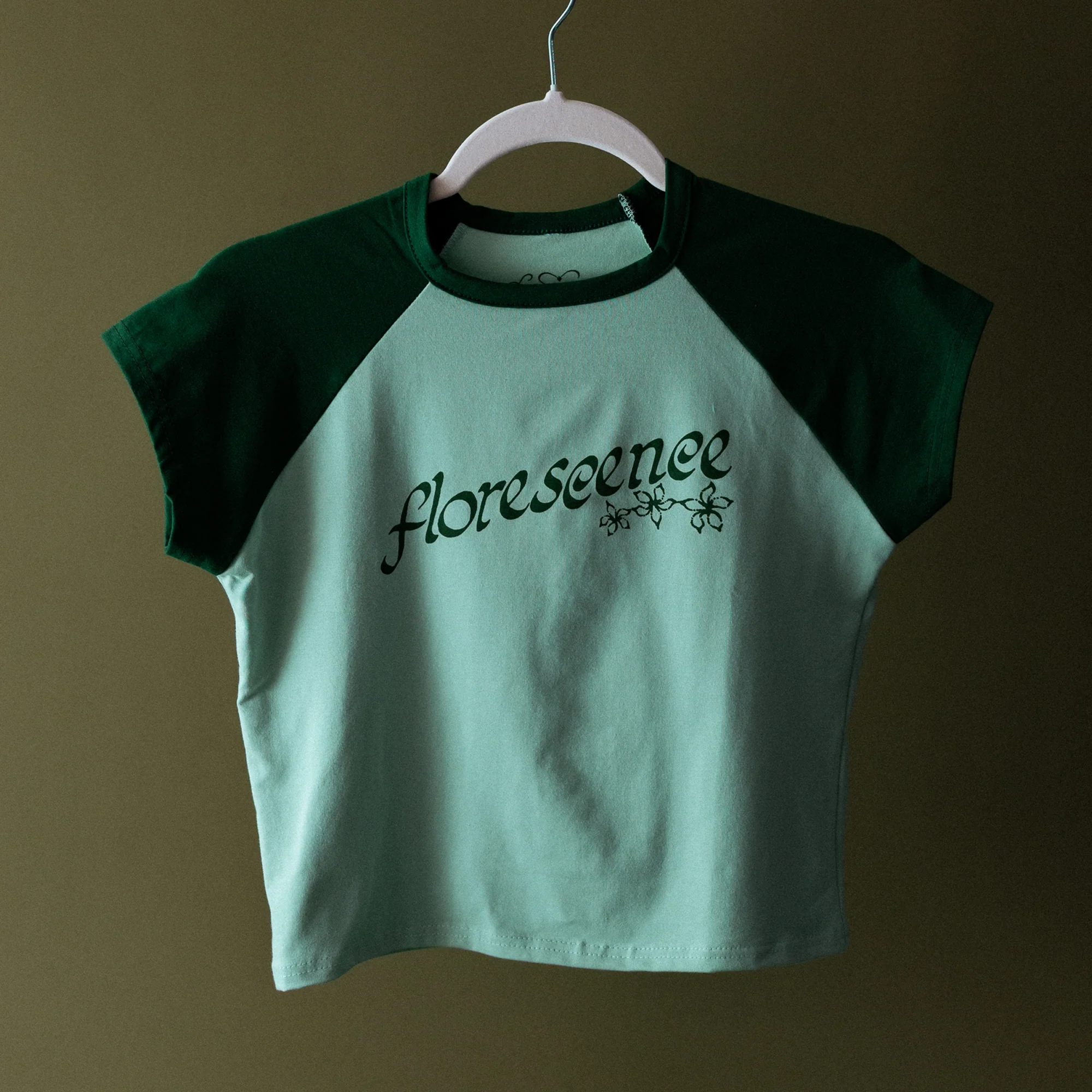 Florescence Raglan T-Shirt Green - Image 2