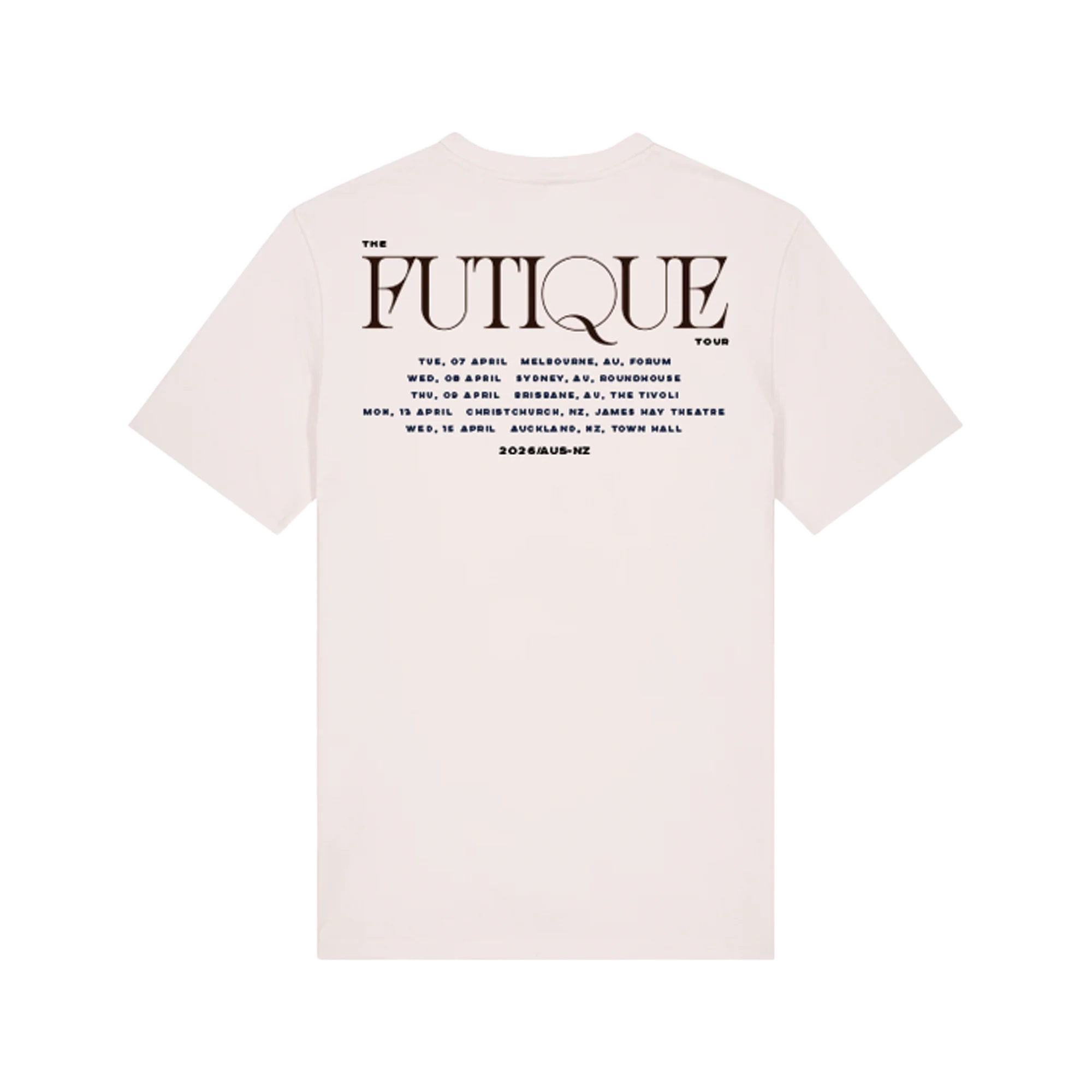 Futique Squiggle Aus NZ 2026 Tour T-Shirt Natural - Image 3