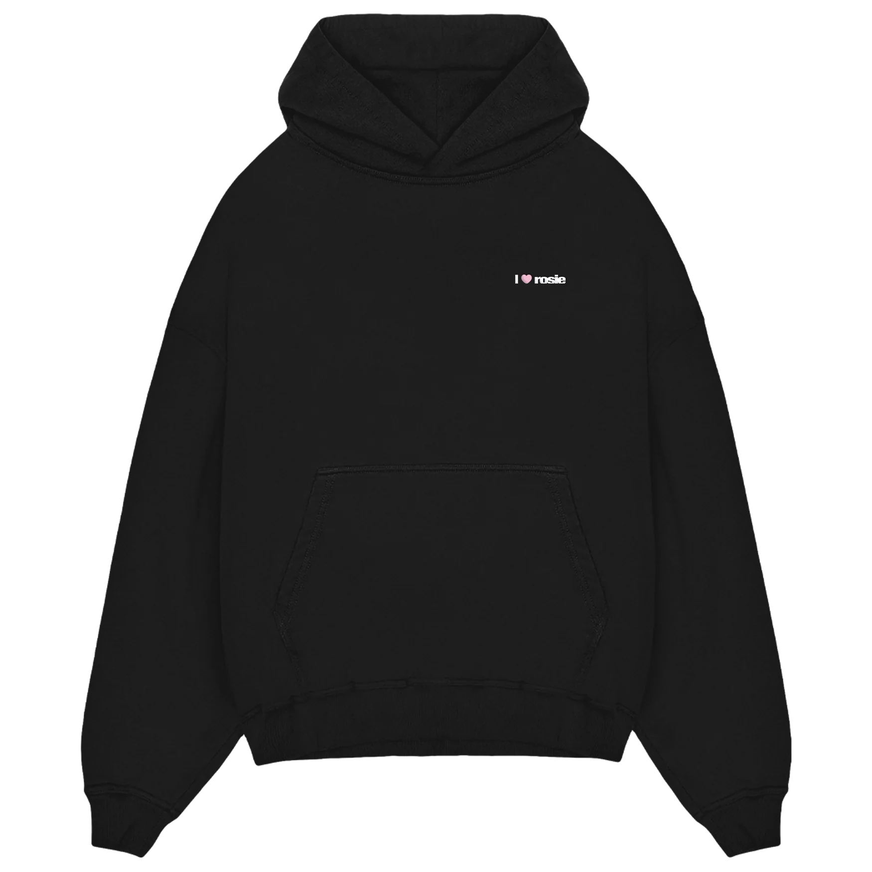 ‘i heart rosie’ black hoodie