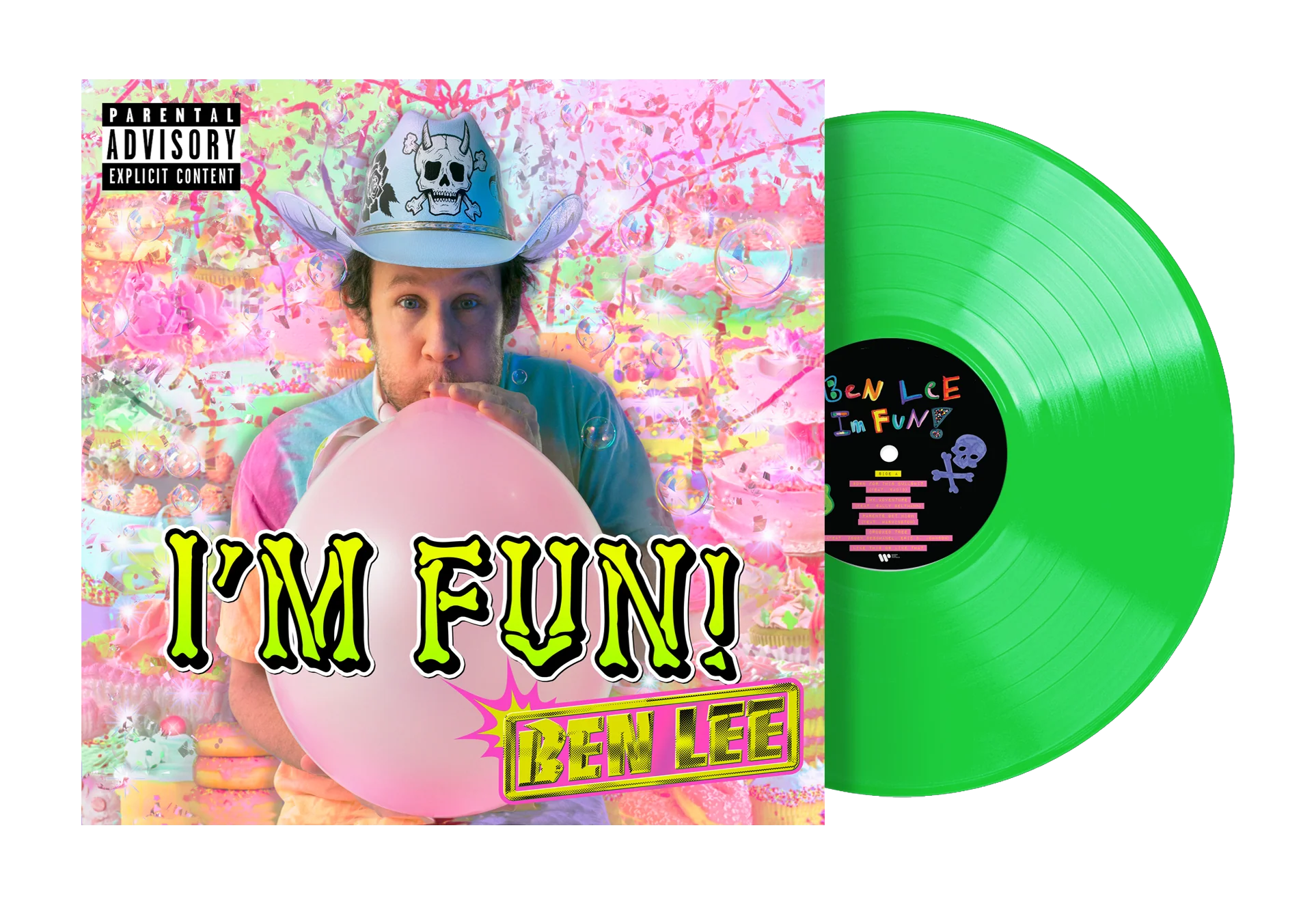 I'M FUN! Glow In The Dark Vinyl + Bucket Hat Bundle - Image 2