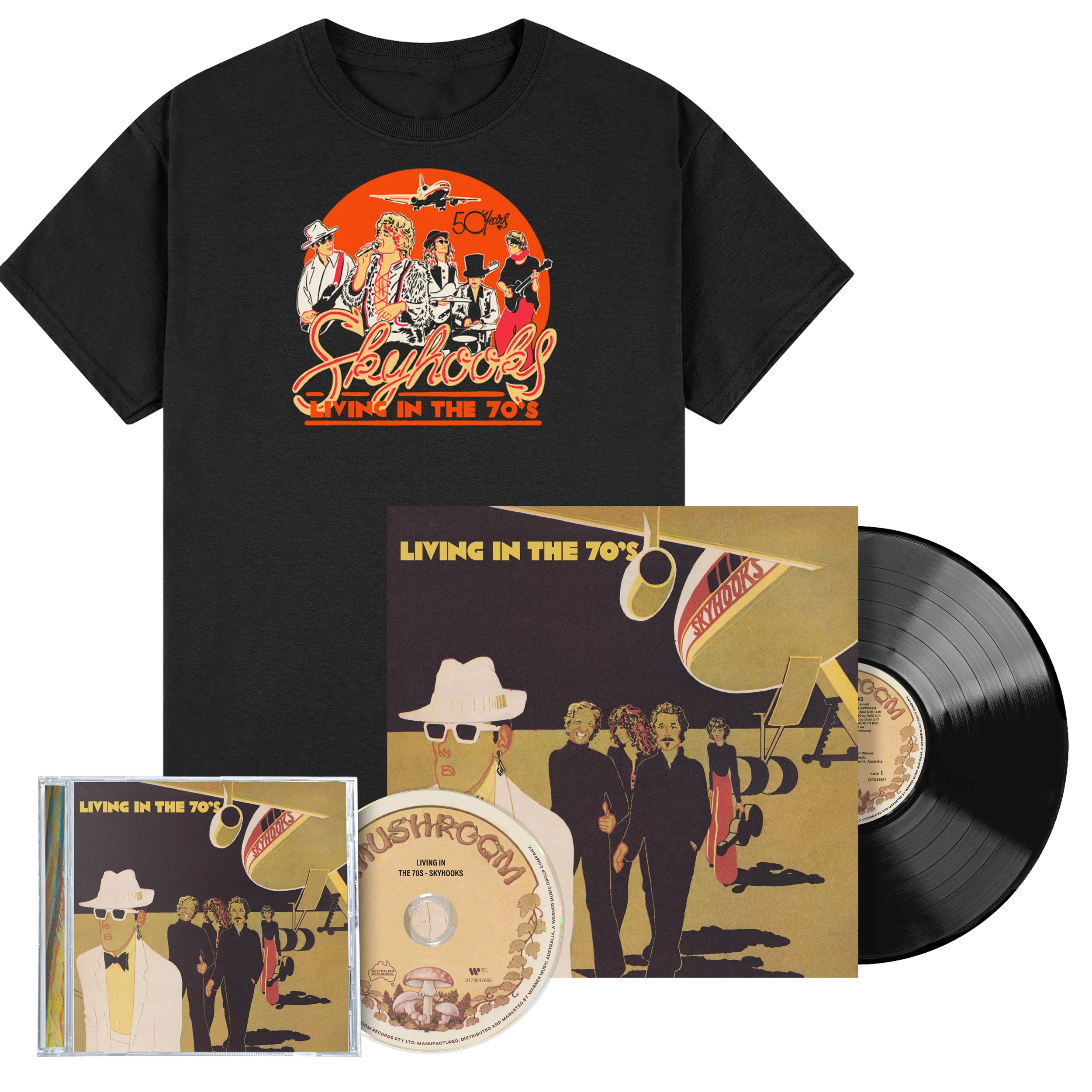 Living In the 70's T-Shirt with Choice of Music